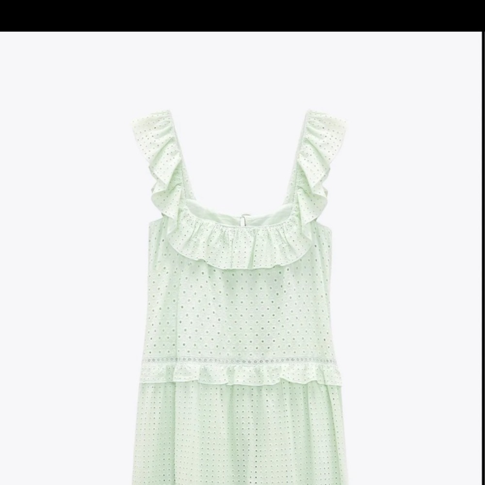 Zara Embroidered Lace Midi Dress NWT L - Picture 2 of 10